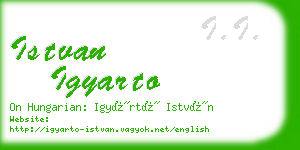 istvan igyarto business card